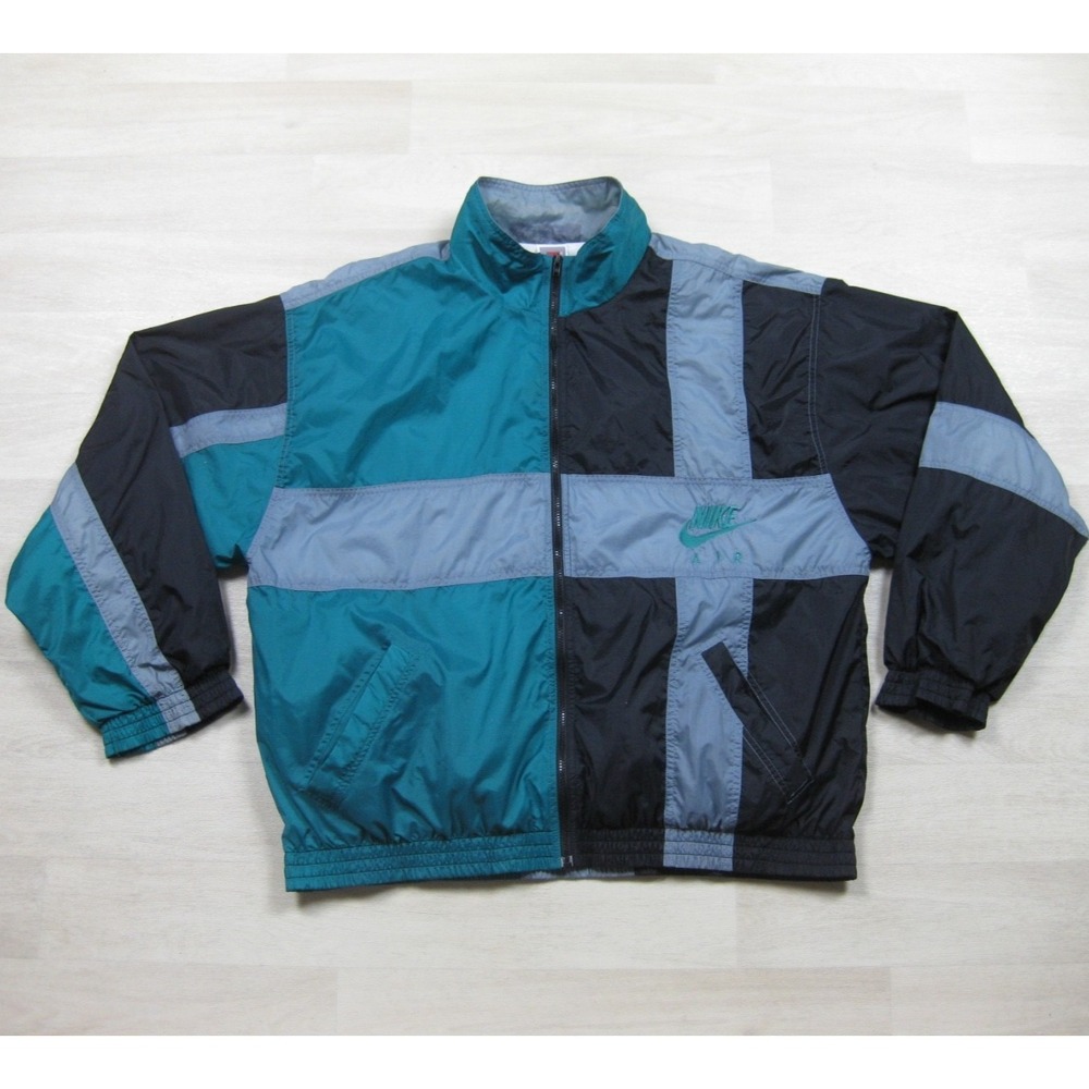 Vintage 90s NIKE Air Windbreaker Jacket Men's (XL) Colorblock Athletic Lined